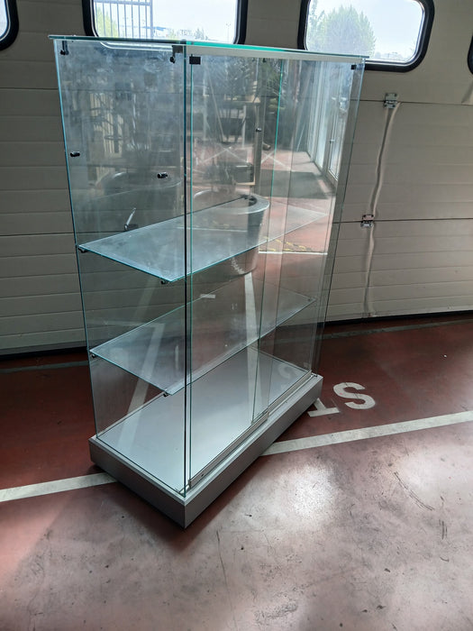 Vitrinekast, verrijdbaar, glas, B x D x H 91 x 56 x 153 cm