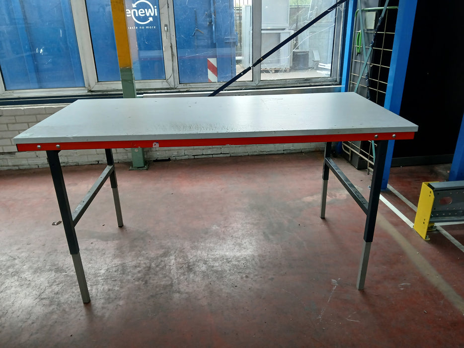 Werkbank in hoogte verstelbaar, hout/staal, L x B x H 200 x 92 x 70/110 cm