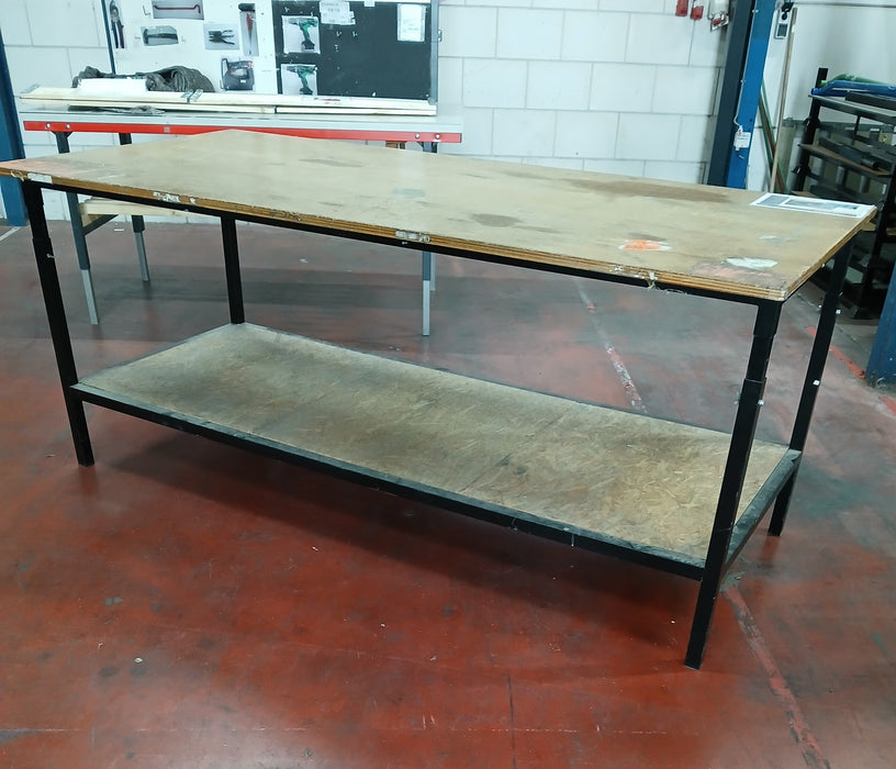 Werkbank verstelb, hout/staal, L x B x H 235 x 110 x 80/110