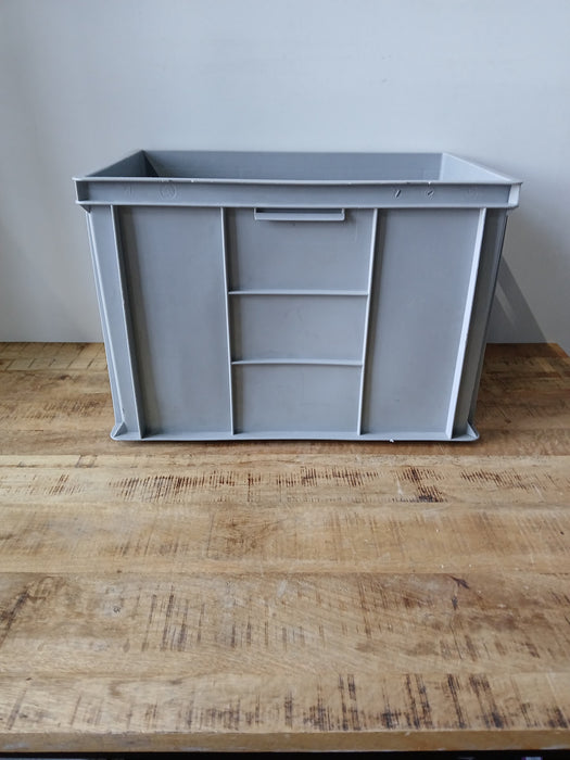 Stapelbak, grijs kunststof, B x D x H 60 x 40 x 41 cm