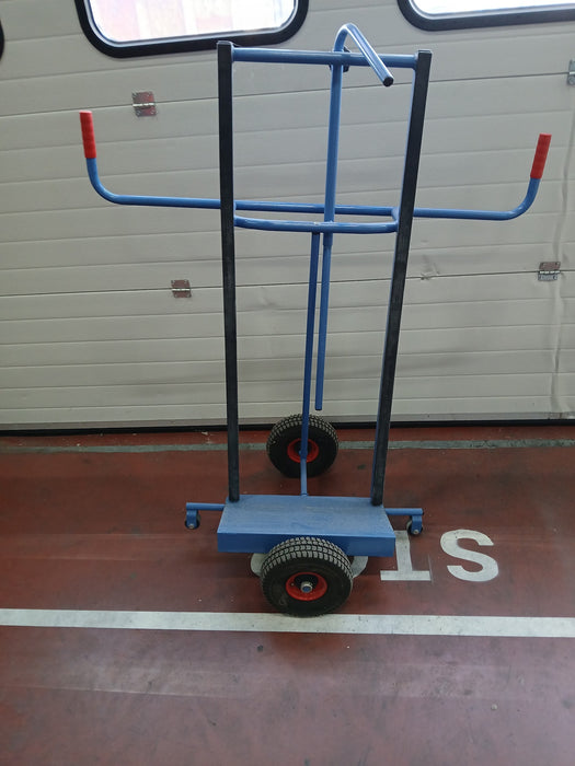 Fetra platenwagen, blauw / staal, H x B 144 x 68 cm