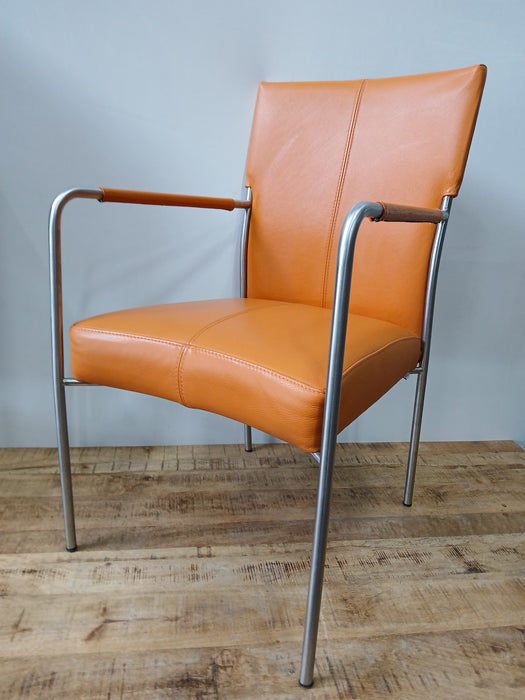 Bert Plantagie kantoorstoel, oranje leder, 54 x 65 x 93 cm