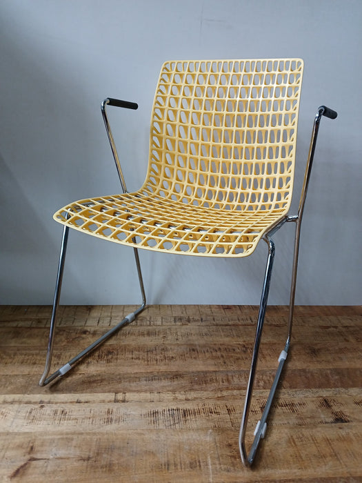 Sit-on Moiré stoel, geel, 49 x 55 x 83 cm