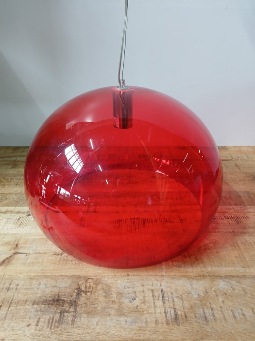 Kartell FL/Y hanglamp, rood transp. Diam.x H. 52 x 33 cm