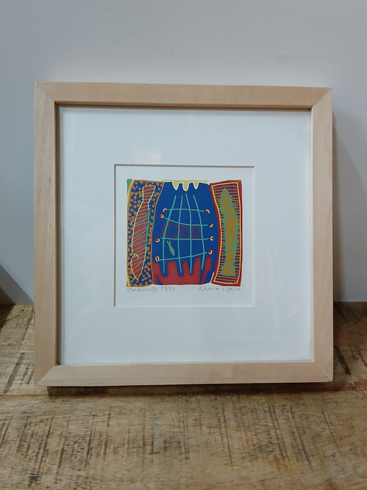 Diana van Hall, zeefdruk "Catch 1", gesigneerd, 12 x 12 cm