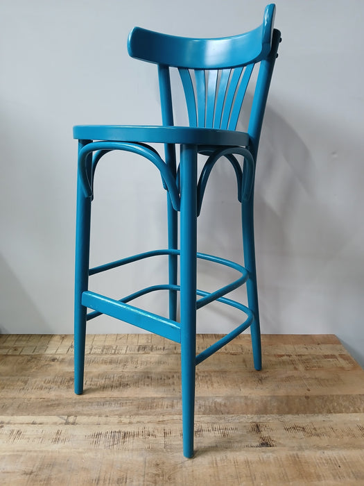 TON barkruk, petrol blauw, 40 x 45 x 103 cm, zithoogte 77 cm