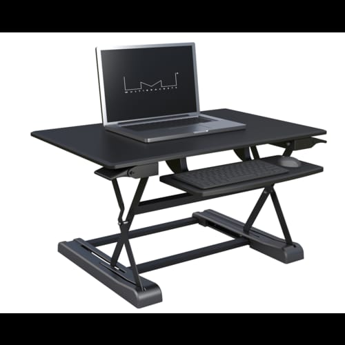 Multibrackets Workstation 2, zit / sta bureau, zwart.