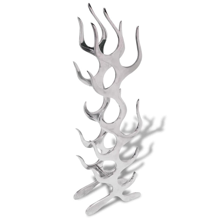 VidaXL wijnrek, zilver vlammotief, B x D x H 31 x 13 x 94 cm