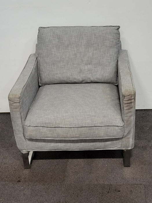 Ikea Melby fauteuil, grijze stof, B x D x H 78 x 85 x 80 cm