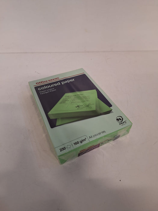 Kopieerpapier Office Depot, groen A4, 250 vel, 160 gram