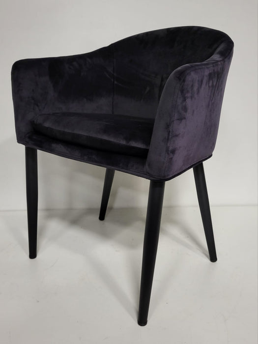 Stoel Fiona, zwart velvet, B x D x H 64 x 66 x 85 cm