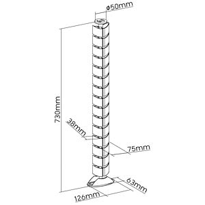 Kabelgeleiding, Asa Vertebra P0034400, Zilver / kunststof