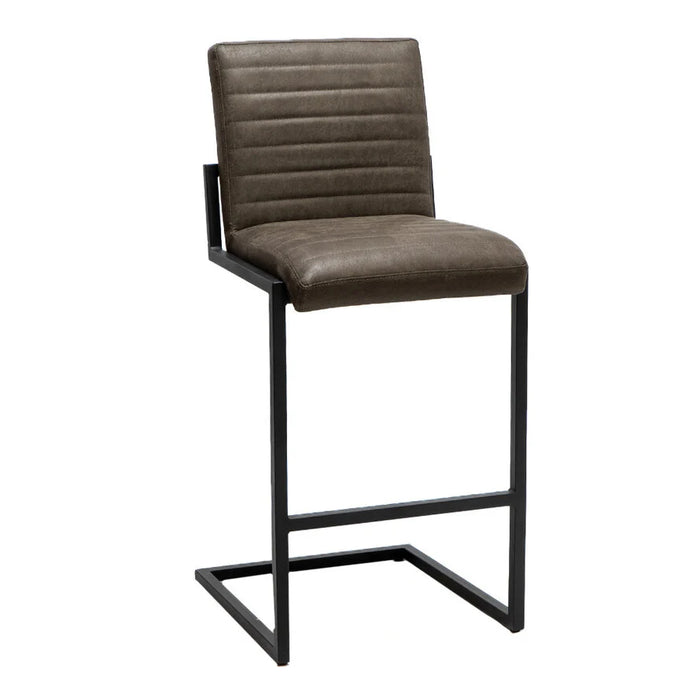 Bronx71 Tampa barkruk, antraciet eco-leer, 49 x 60 x 113 cm