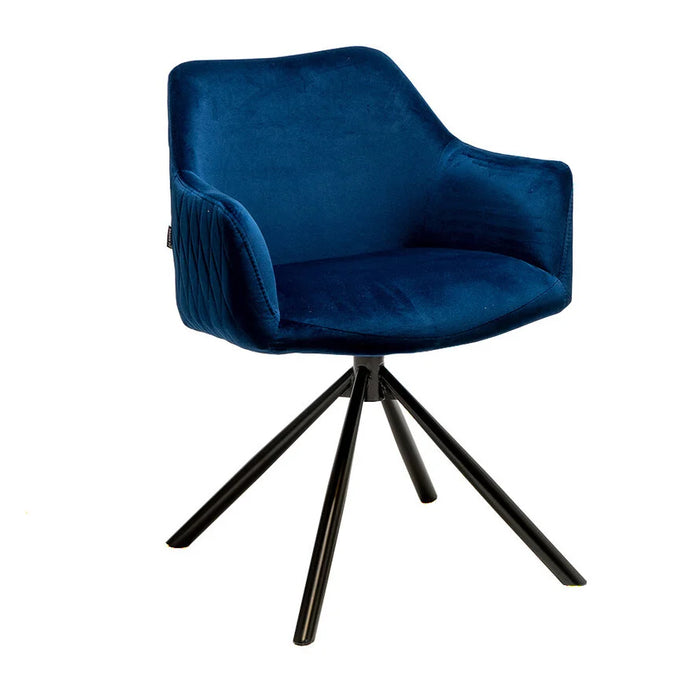 Bronx71 Austin draaifauteuil, donkerblauw velvet