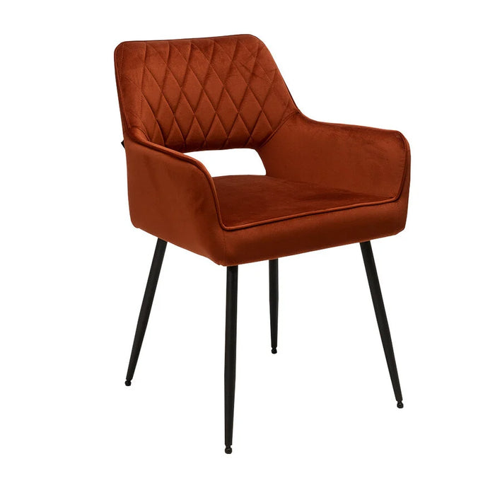 Bronx71 Portland eetkamerstoel, koper velvet