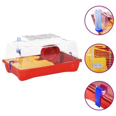 VidaXL hamsterkooi, rood, 57 x 33 x 26 cm