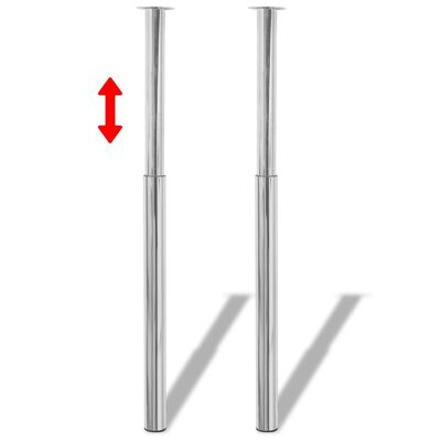 VidaXL tafelpoten telescopisch, 2st, chroom