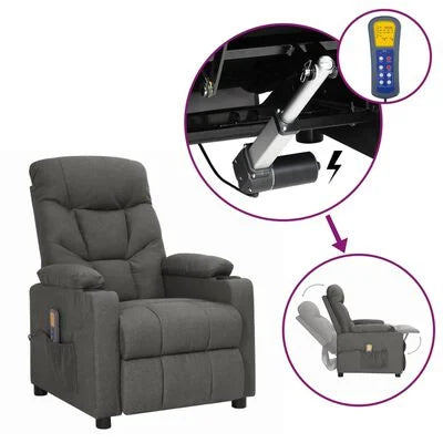 VidaXL sta-op-massagestoel, stof/donkergrijs, 73 x 94 x 101,