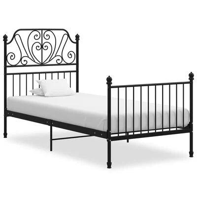 VidaXL bedframe, zwart staal, 200 x 90 cm
