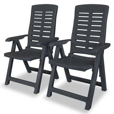 VidaXL tuinstoel, antraciet, set van 2
