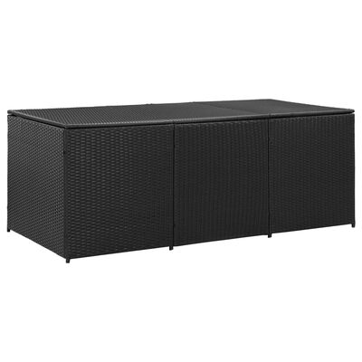VidaXL tuinbox, zwart rattan, 180 x 90 x 70 cm