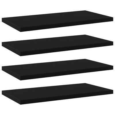 VidaXL wandschappen, 4x, 40 x 20 x 1.5 cm, zwart
