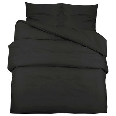 VidaXL dekbedovertrek set, zwart, 260 x 220 cm