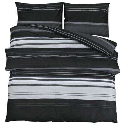 VidaXL dekbedovertrekset, zwart/wit, 220 x 240 cm