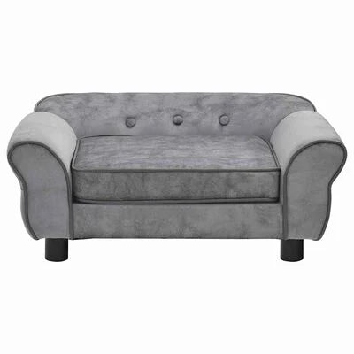 VidaXL hondenbank, pluche grijs, 72 x 45 x 30 cm