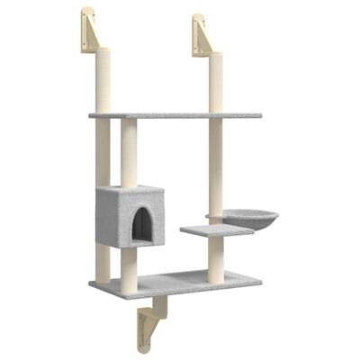 VidaXL kattenmeubel, krabpaal, 153 cm, lichtgrijs