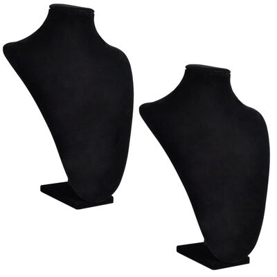 VidaXL sieradenhouder voor ketting, zwart, set van 2