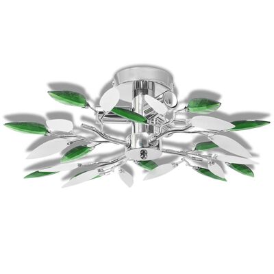 VidaXL plafondlamp, wit en groen kristal