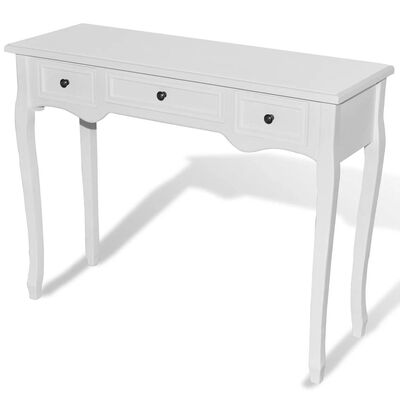 VidaXL bijzettafel, wit, met 3 lades
