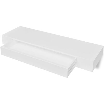 VidaXL wandschap met lade, wit, 80 x 25 x 8 cm