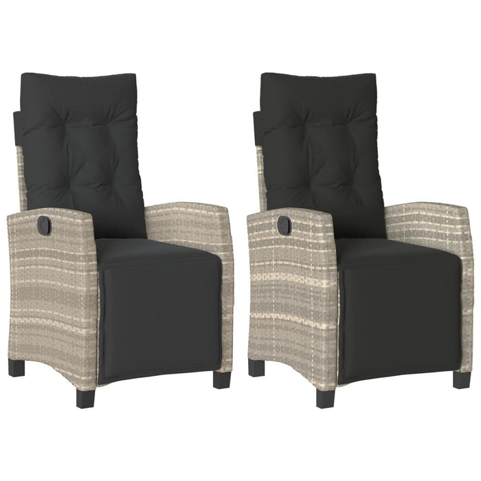 Tuinstoelen (set 2 st.), Rattan lichtgrijs, 57 x 66 x 93