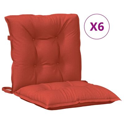 VidaXL stoelkussens, set van 6, rood, 100 x 50 cm