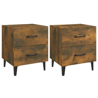 VidaXL nachtkastje, gerookt eiken, 40 x 35 x 47.50 cm, 2 st