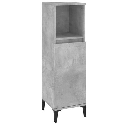 VidaXL badkamerkast, hout / betongrijs, 30 x 30 x 100 cm