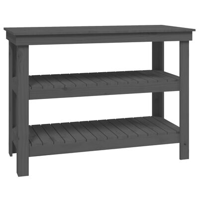 VidaXL werkbank, 110.5 x 50 x 80 cm, grenenhout grijs