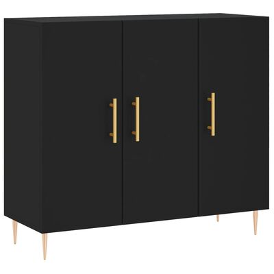 VidaXL dressoir, zwart, B x D x H 90 x 34 x 80 cm