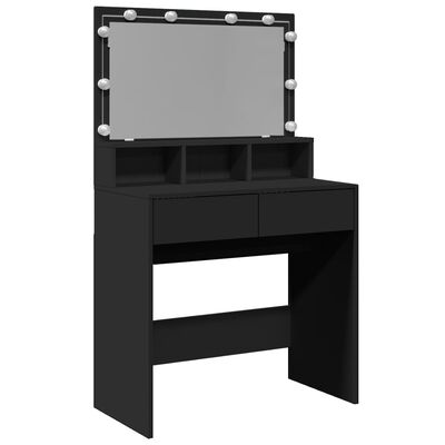 VidaXL kaptafel, zwart, 134.5 x80 x 41 cm, met led