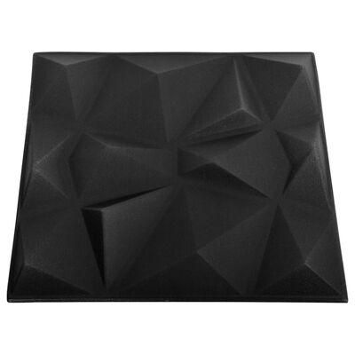 VidaXL wandpanelen 3D, zwart, set van 12st. / 3m2