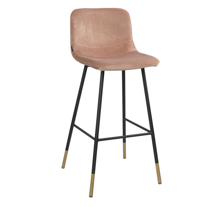 Bronx71 Denver barkruk, roze velvet, 46 x 48 x 106 cm