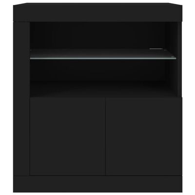 VidaXL dressoir met led, zwart, 60,5 x 37 x 67 cm