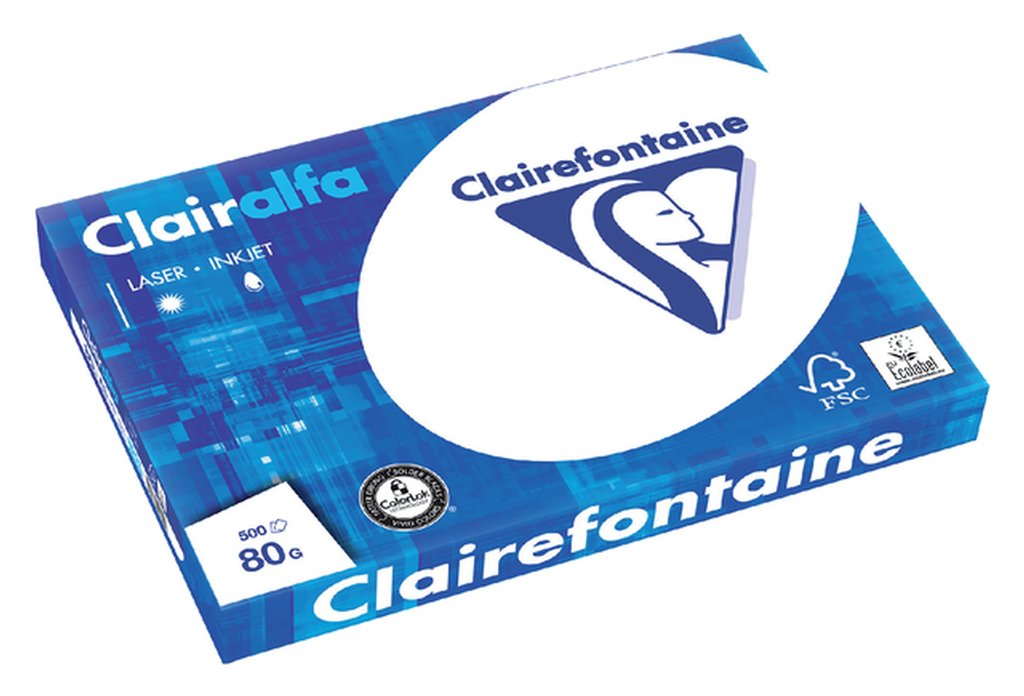 Clairalfa kopieerpapier A3, wit, 80 gr, partij van 6 pakken