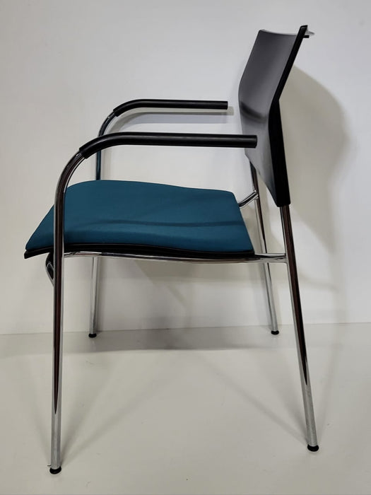 Design vergaderstoel Thonet S360, blauw / zwart,B x D x H 58 x 55 x 82 cm