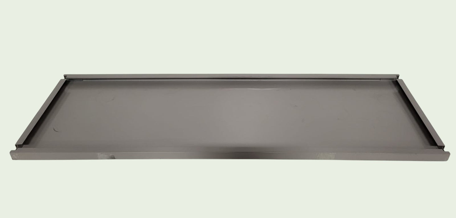 legbord, grijs staal, L x D x H 117 x 35 x 3 cm