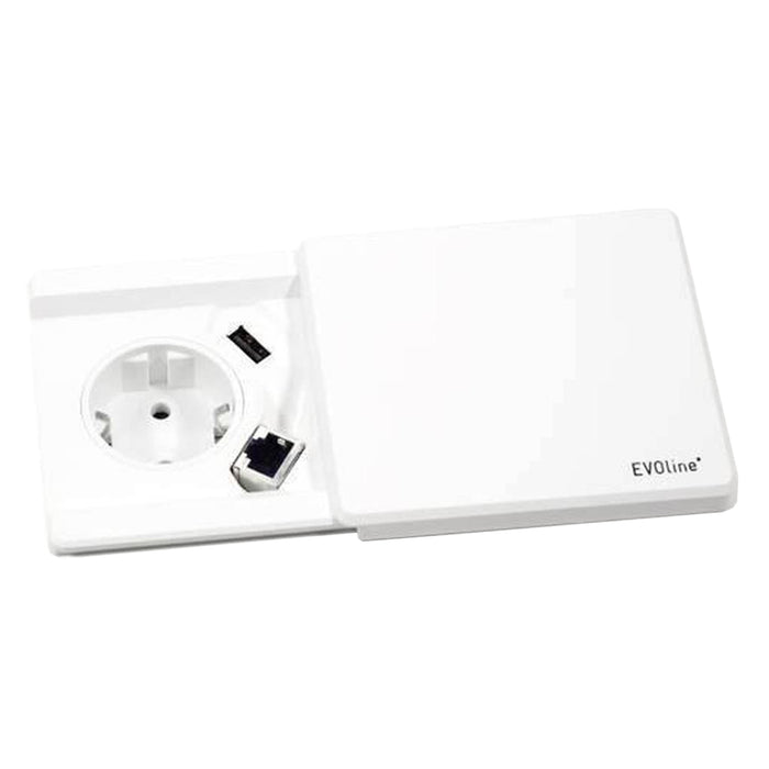 Square 80 1 stroom 1 USB 1 data Wit (Nieuw)