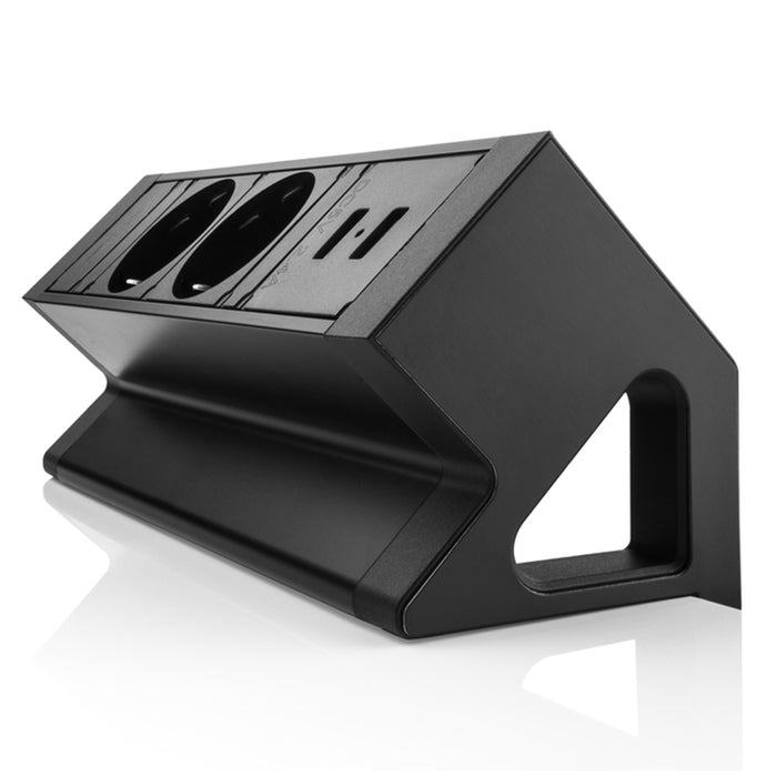 Power DeskUp 2 stroomingangen 2 USB ingangen Zwart (Nieuw)