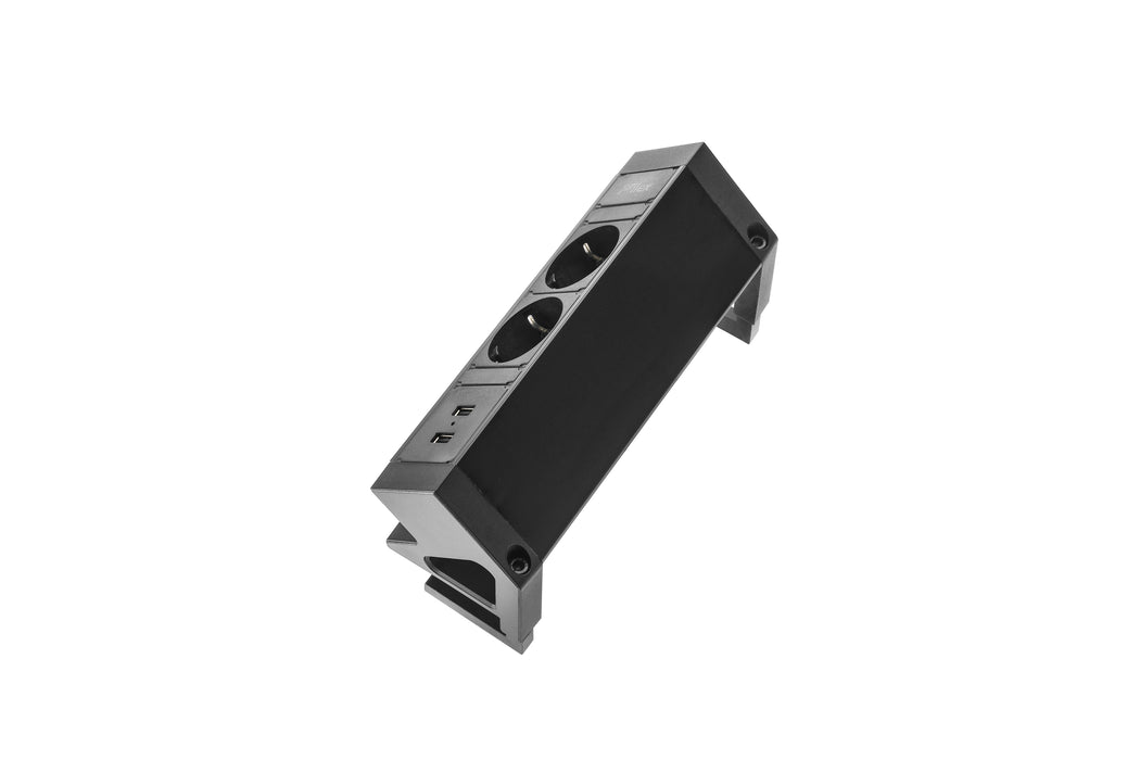 Power DeskUp 2 stroomingangen 2 USB ingangen Zwart (Nieuw)